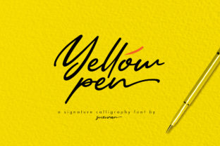 Yellow Pen Script Font for Editorial Design